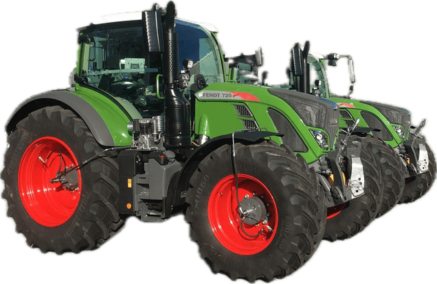Fendt trekkers met 1-leiding luchtdrukwisselsysteem en rode velgen