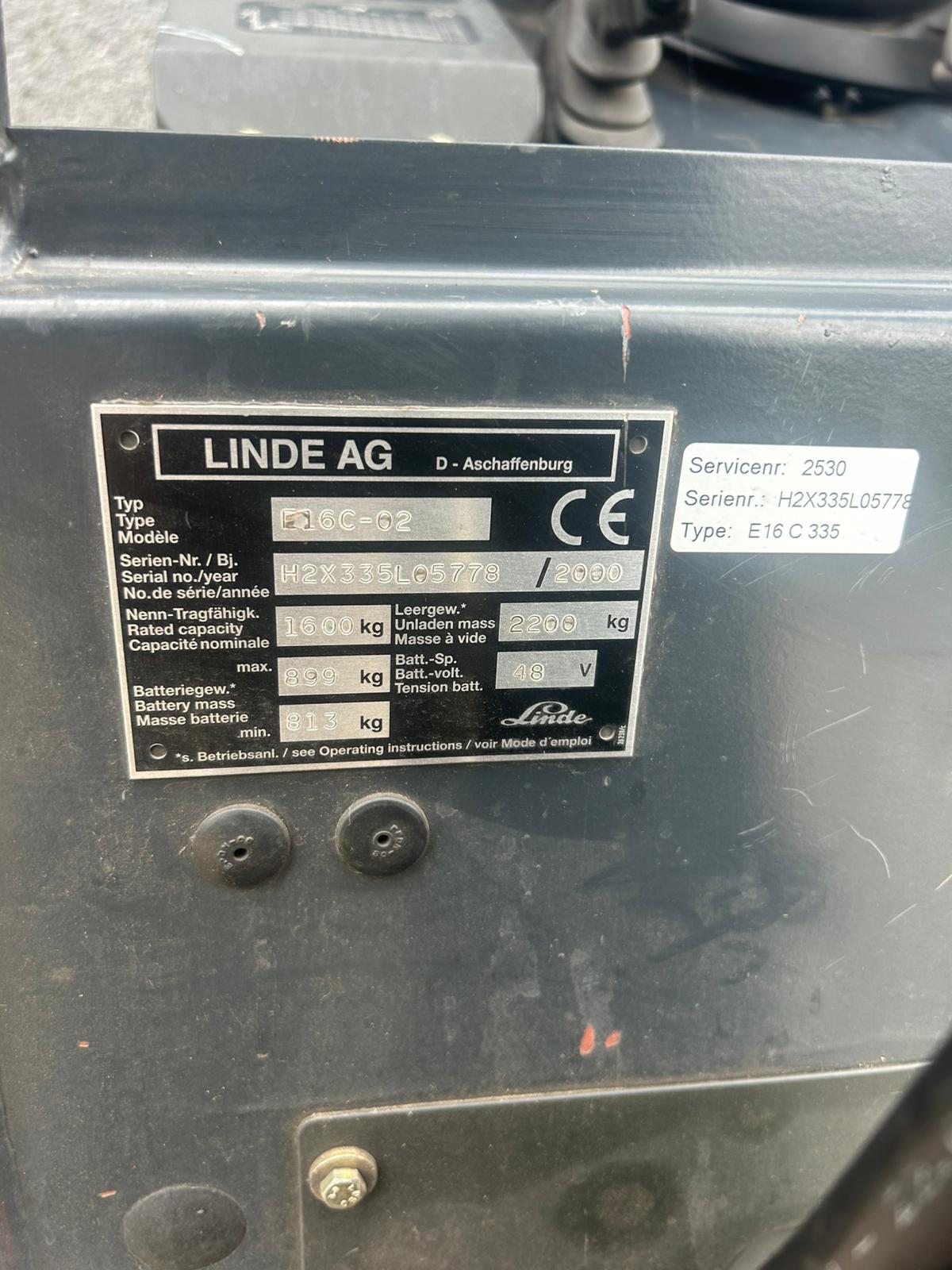 Linde E16-02 C 335 elektrische heftruck 1.600 kg – foto 6 van 7